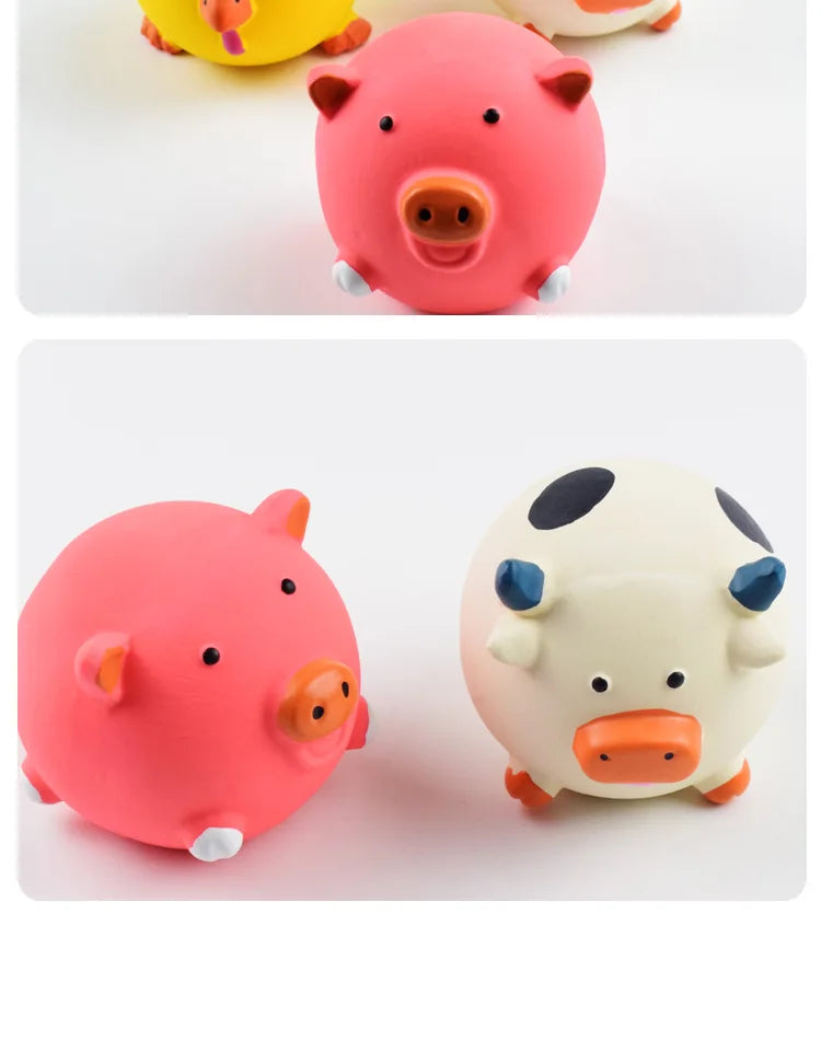 Durable Animal Design Squeaky Chew Toys - Dental Health Toys for Dogs