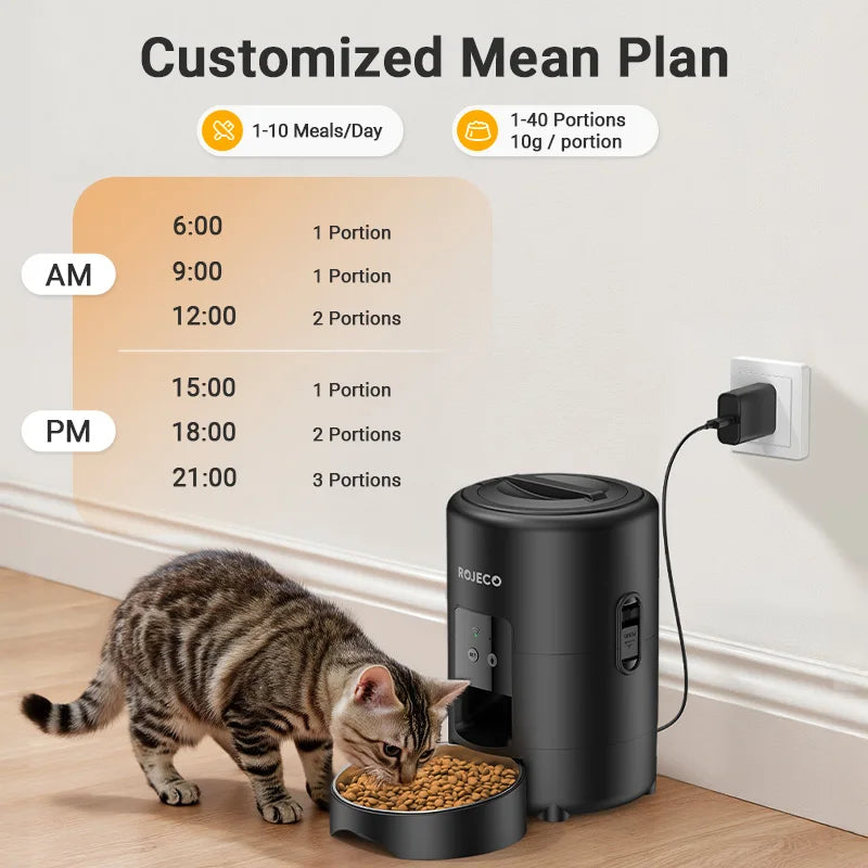 Smart Automatic Pet Feeder 2L - Wi-Fi App Control Food Dispenser for Cats & Dogs