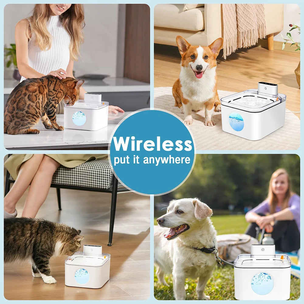 3L Automatic Cat Water Fountain USB Cable/Battery Operated Smart Sensing Sensor Dog Cat Dispenser Pet Cats Drinker with Filter