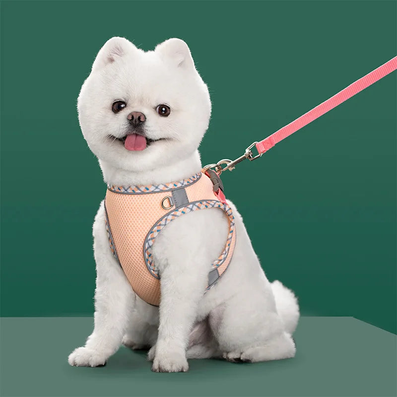 Reflective Pet Harness and Leash Set - Comfortable Vest for Small to Medium Dogs