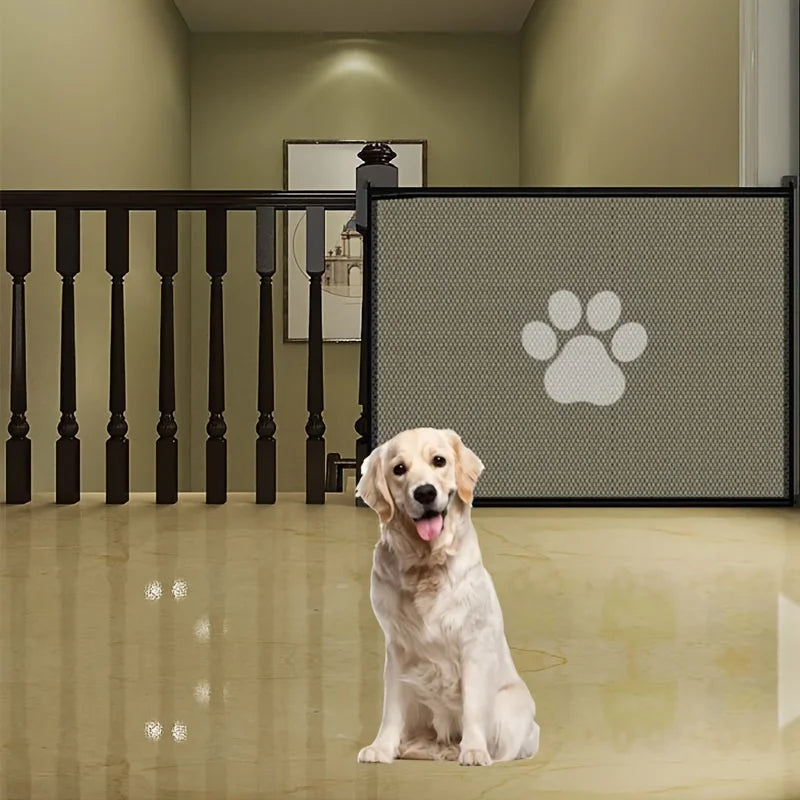 Portable Pet Safety Gate - Folding Mesh Barrier for Dogs and Pets
