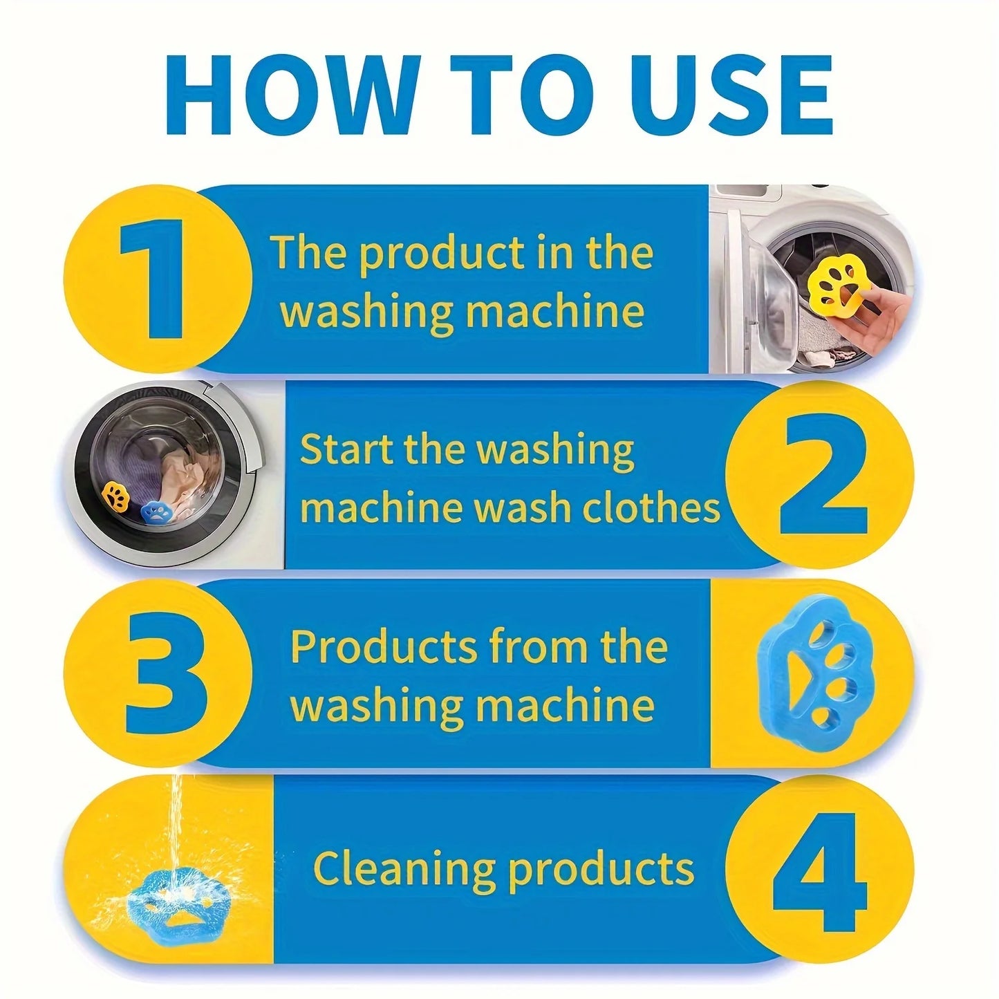 Reusable Pet Hair Remover for Laundry - Removes Dog and Cat Fur from Clothes