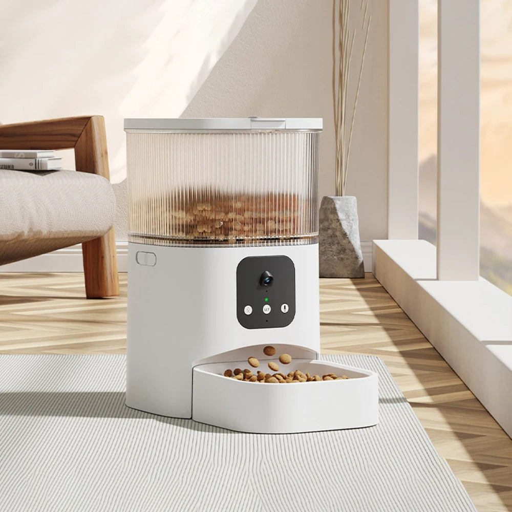 Smart Pet Feeder with WiFi Camera - Automatic Food Dispenser with Voice & Timer
