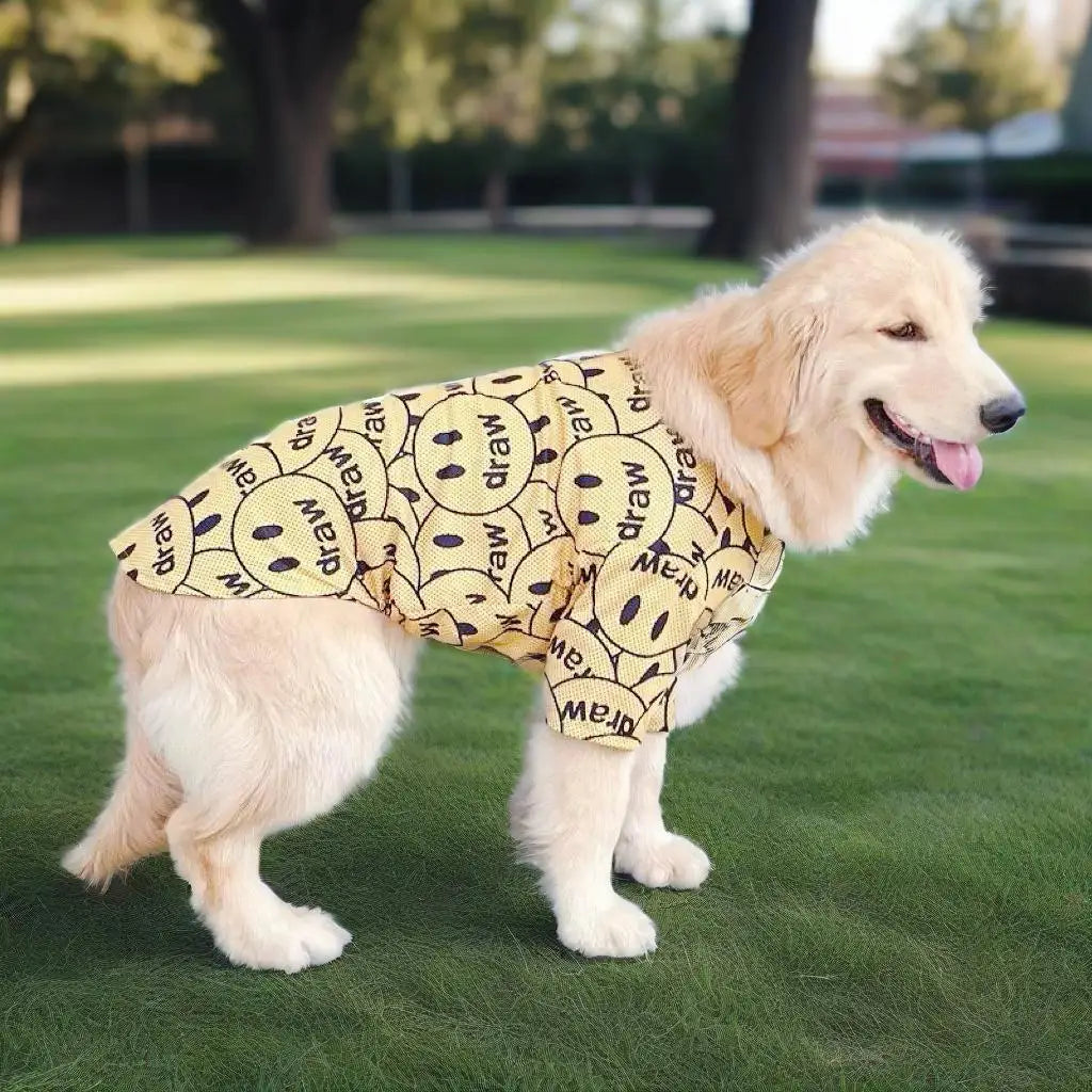 Gilet rafraîchissant pour chien avec imprimé dessin animé | Haut d'été doux pour chiens de taille moyenne et grande