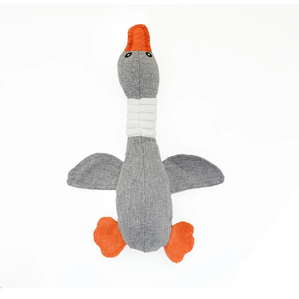 Squeaky Goose Dog Toy - Interactive Sound Toy for Dental Health