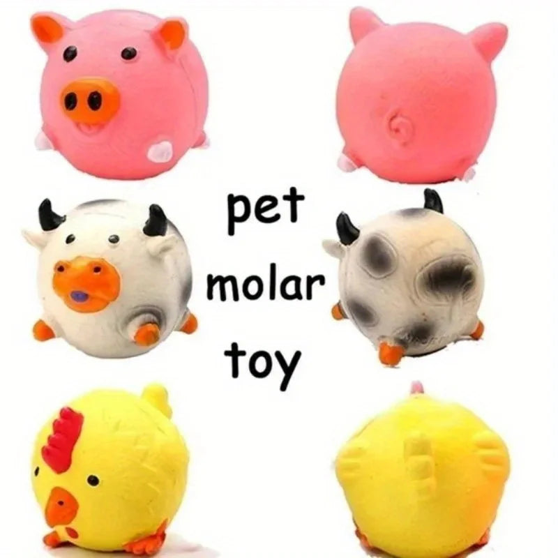 Durable Animal Design Squeaky Chew Toys - Dental Health Toys for Dogs