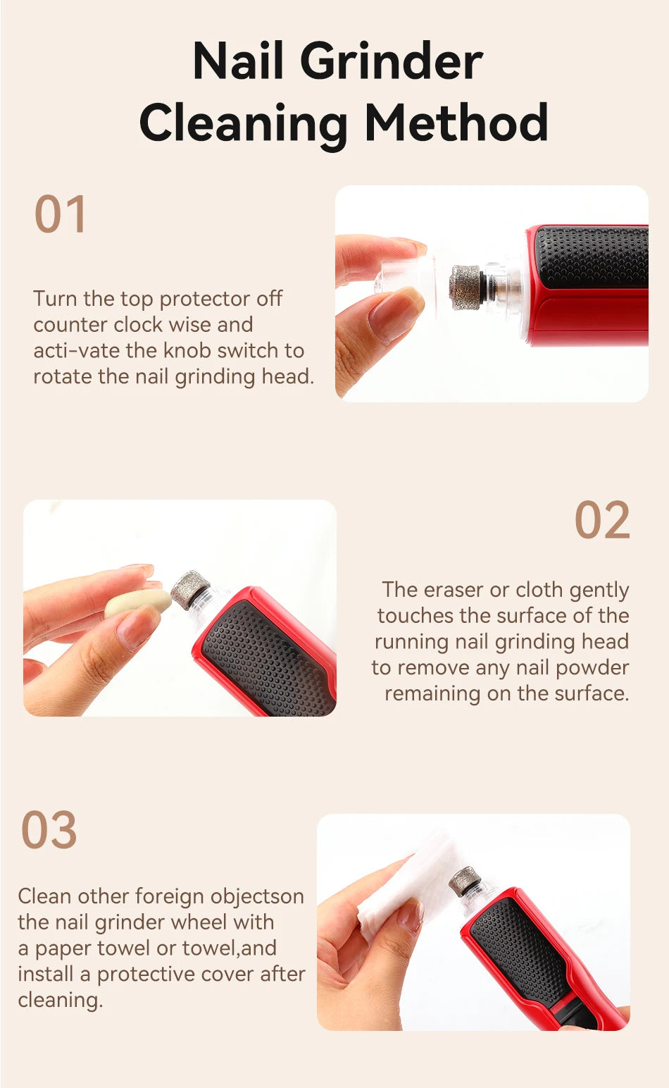 Electric Pet Nail Grinder with LED Light - Rechargeable Dog Cat Claw Trimmer