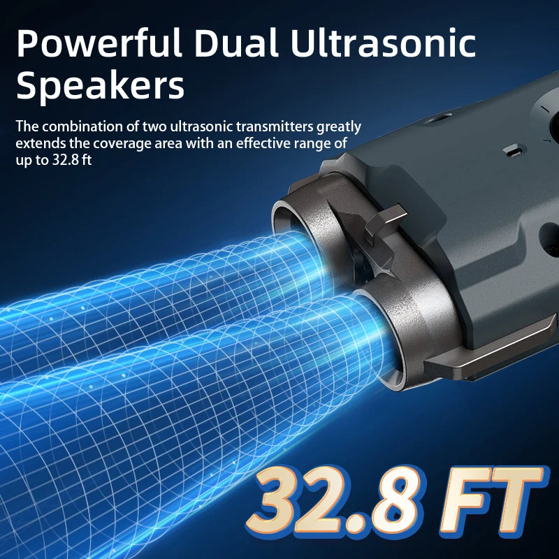 Ultrasonic Dog Repeller - Rechargeable Anti-Barking Device with LED Flashlight