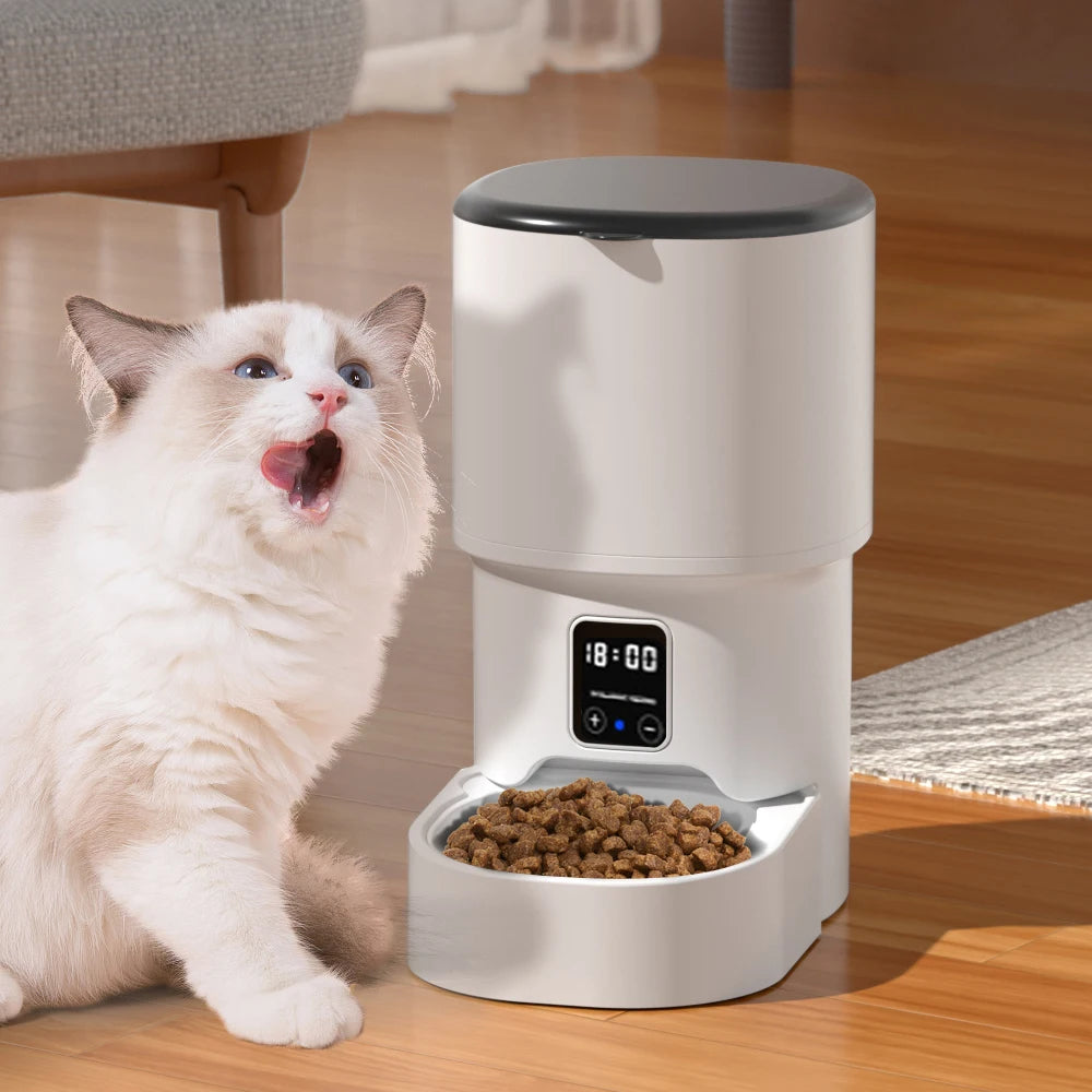 4L Smart WiFi Pet Feeder with Button Control - Intelligent Automatic Food Dispenser for Cats & Dogs
