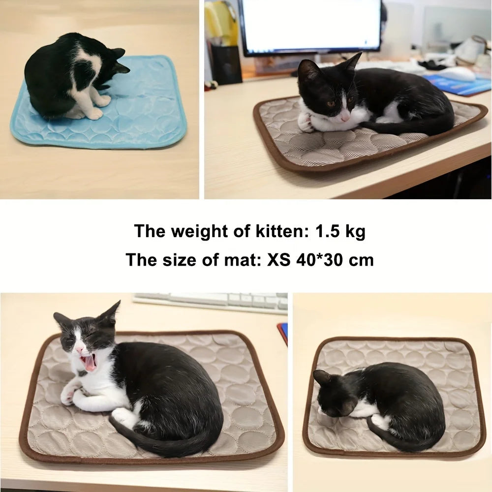 Self-Cooling Pet Mat with Ice Silk Technology - 40 Inch Summer Bed