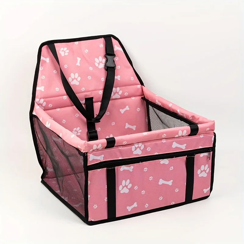 Premium Pet Car Booster Seat - Safe Travel Carrier with Safety Leash