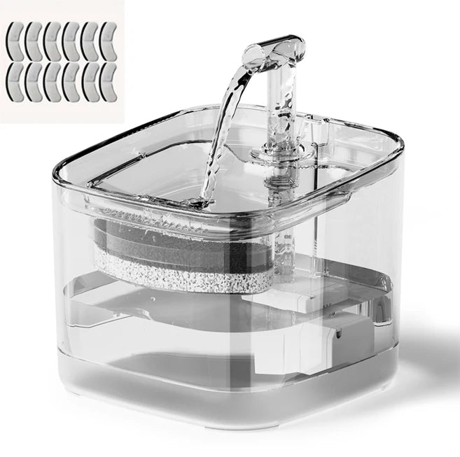 2.2L Silent Pet Water Fountain with Visible Filtration - Automatic Dispenser for Cats & Dogs