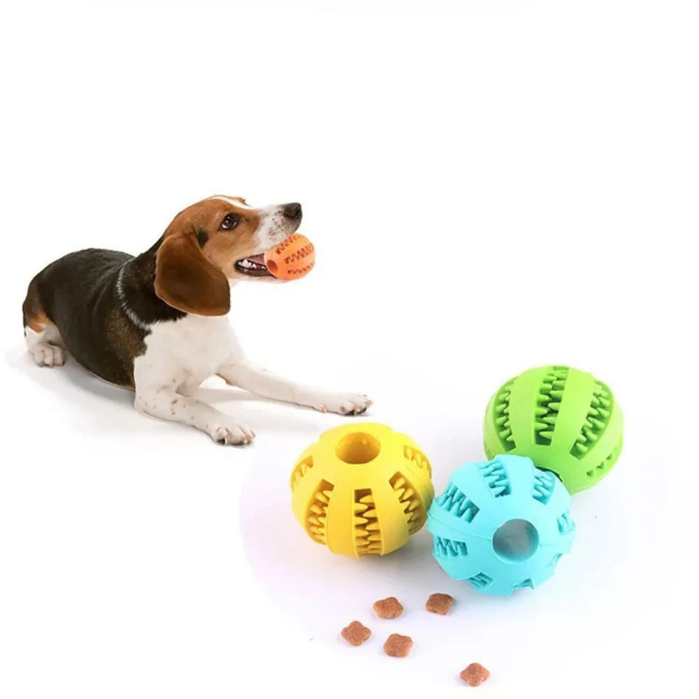 Interactive Rubber Ball Dog Toy - Natural Rubber Treat Dispensing Ball