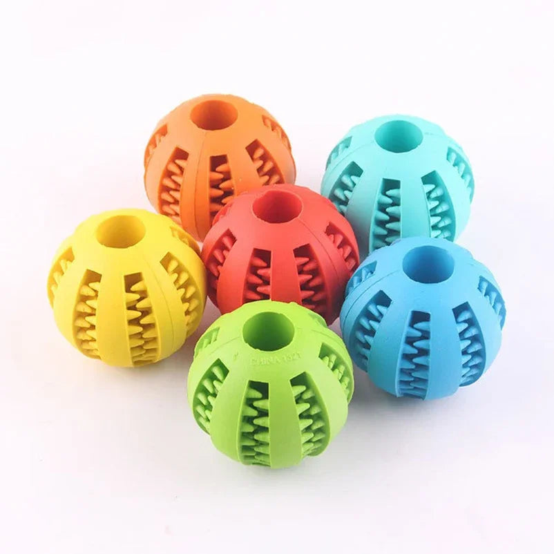 Interactive Rubber Ball Dog Toy - Natural Rubber Treat Dispensing Ball