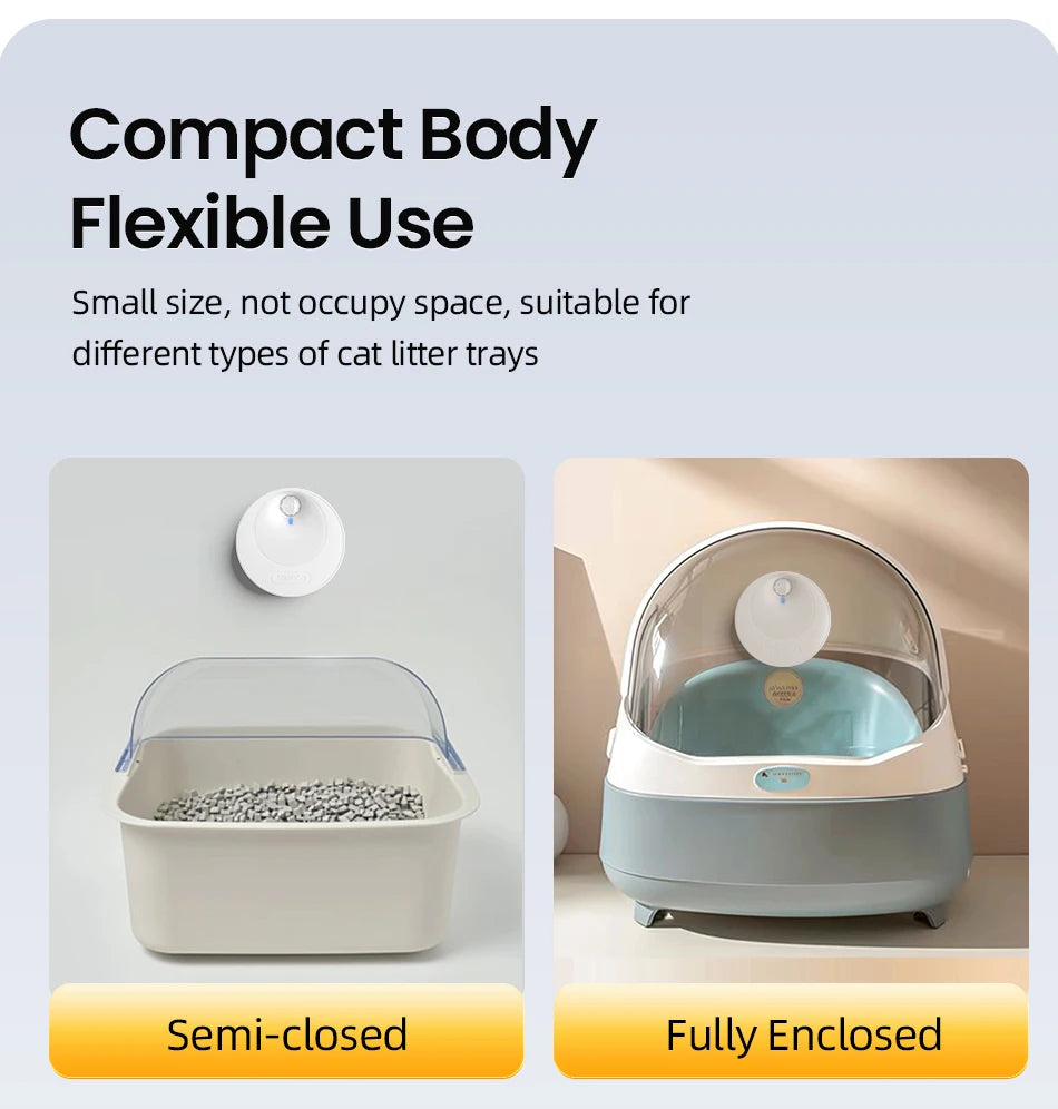Smart Cat Litter Deodorizer - Automatic Odor Purifier with 4000mAh Battery