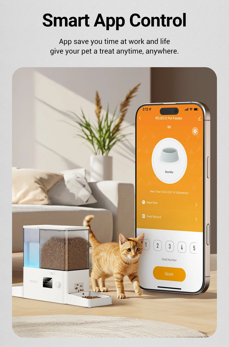 8.5L Automatic Pet Feeder with Water Fountain - WiFi Remote Control Smart Dispenser