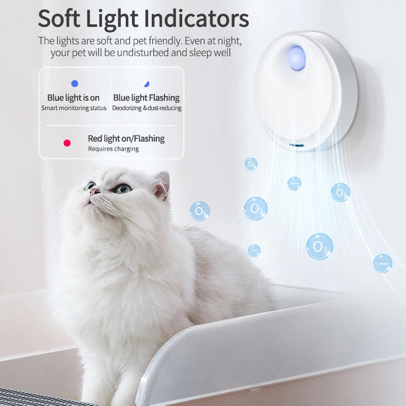 4000mAh Smart Cat Litter Box Odor Purifier with Automatic Deodorizing