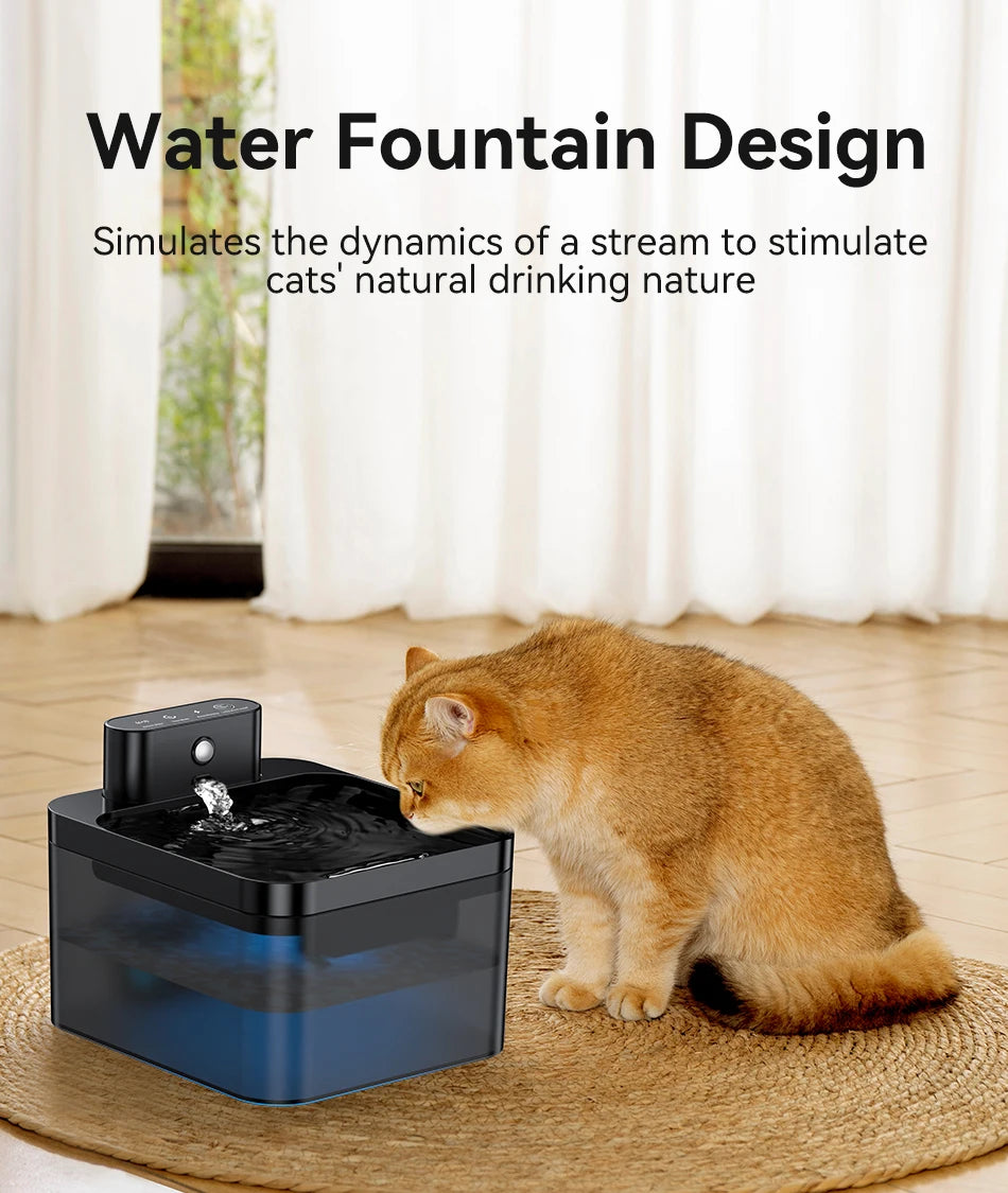 Smart Pet Water Fountain 2.2L - Wireless Automatic Dispenser with Infrared Sensor