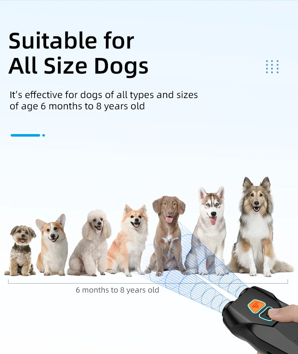 Ultrasonic Dog Training Device with Anti-Barking Technology and LED Flashlight