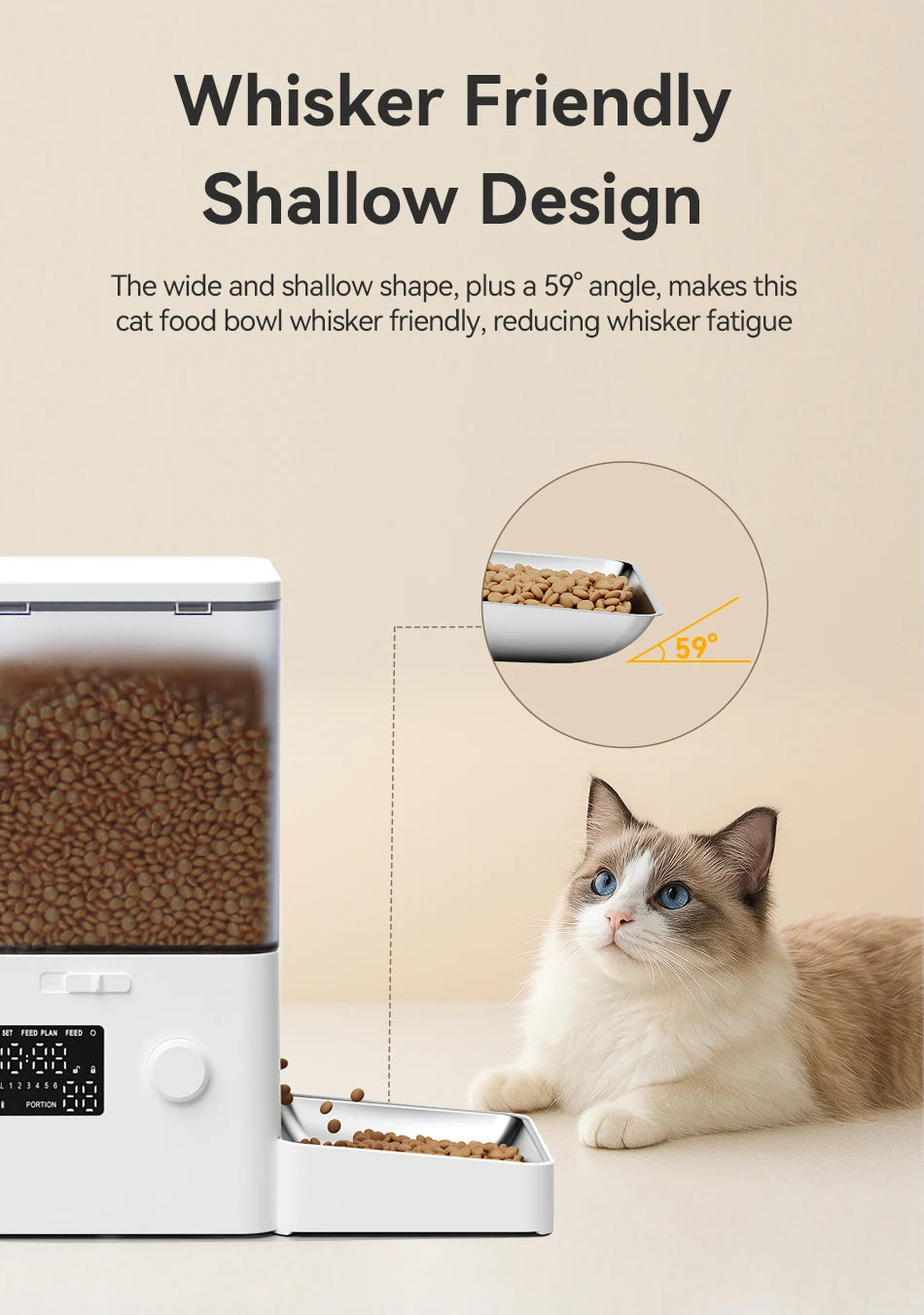Stainless Steel Feeding & Water Bowl Set for 8.5L Automatic Pet Feeder