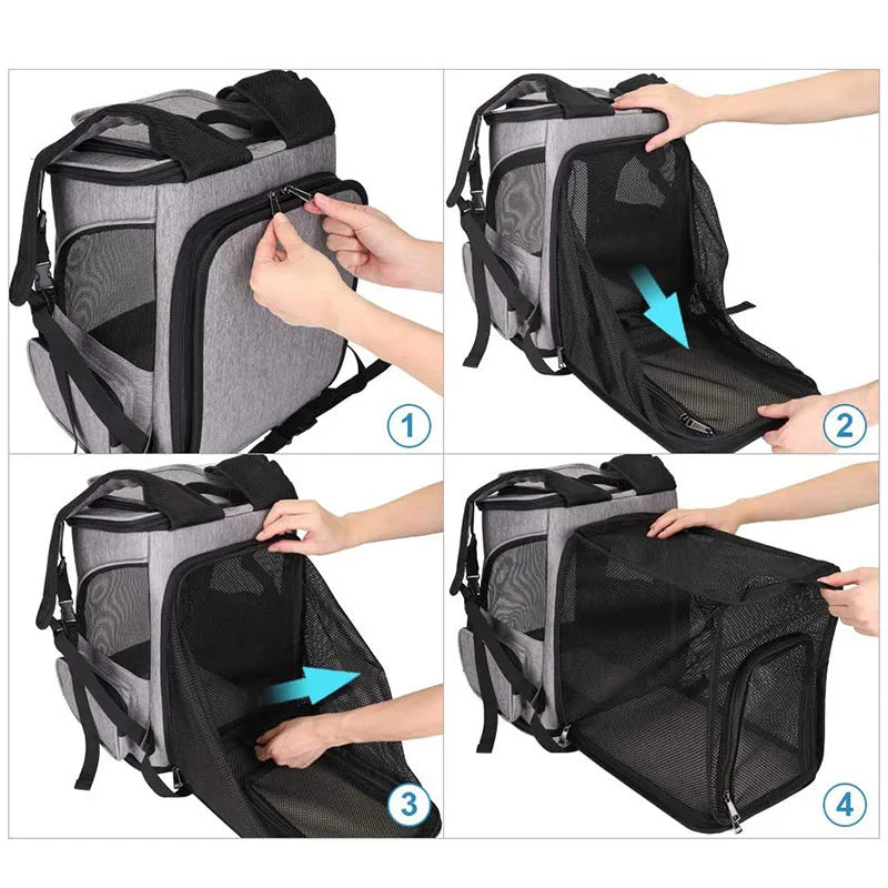 Foldable Cat Carrier Backpack
