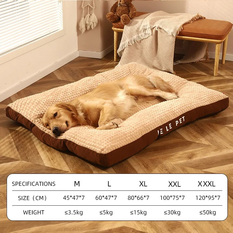 Fleece Dog Bed Mat with Detachable Cushion – Warm Washable Sleeping Pad for Small, Medium & Large Dogs