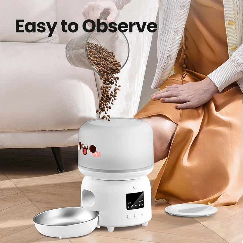 3L Smart WiFi Automatic Pet Feeder with Button Control and Remote Feeding