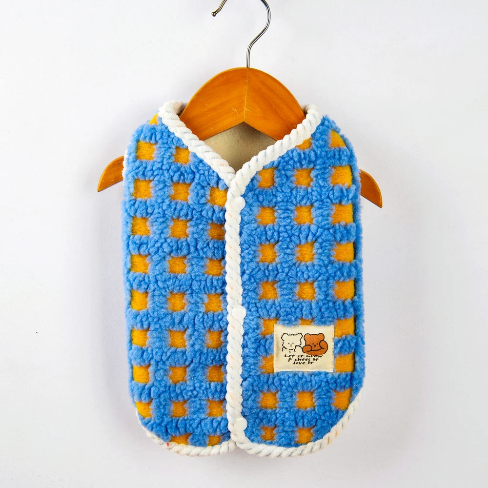 Fleece Dot Print Jacket Vest for Small Dogs & Cats
