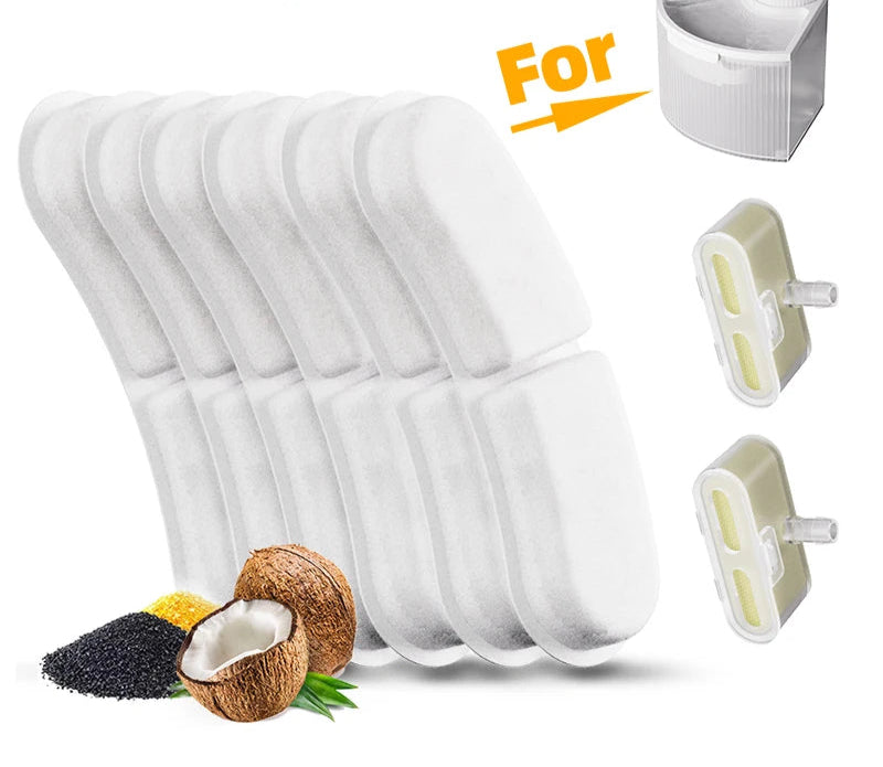 Cat Water Dispenser Replacement Filters - Carbon Sponge Filters for Wireless Pet Fountains