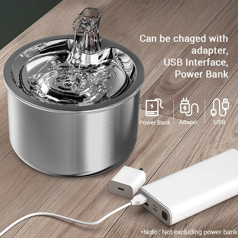 Premium Stainless Steel Cat Water Fountain with Smart Motion Sensor