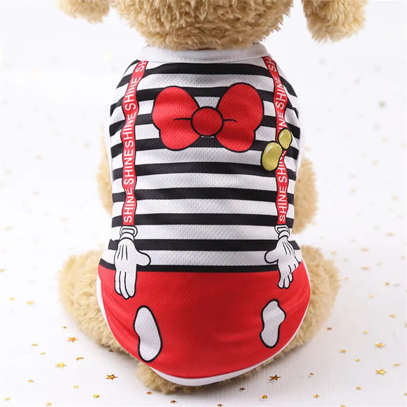Summer Pet T-Shirt - Cartoon Soft Vest for Small Dogs and Cats