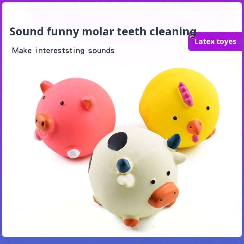 Durable Animal Design Squeaky Chew Toys - Dental Health Toys for Dogs