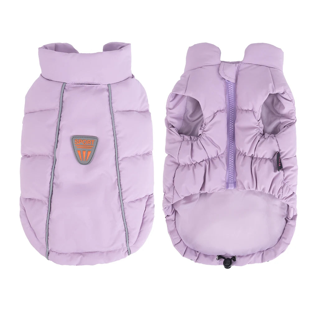 Windproof Reflective Down Jacket for Small Dogs | Harness Hole