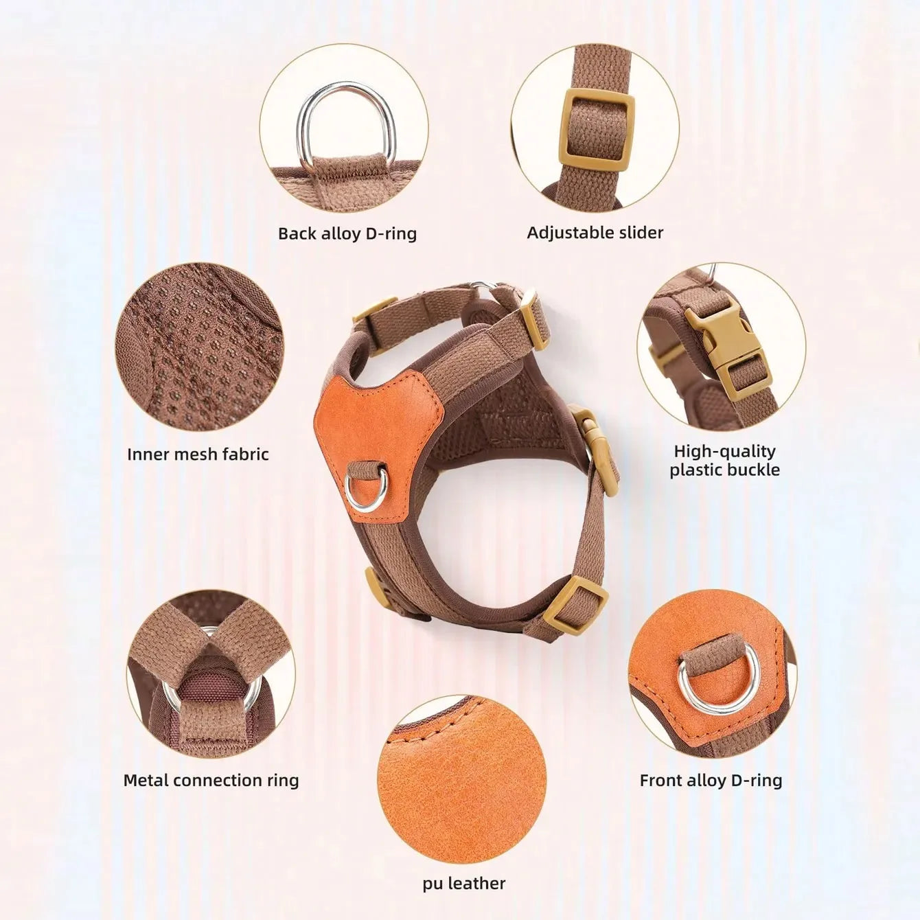 Multi-Pet Harness and Leash Set for Dogs and Cats