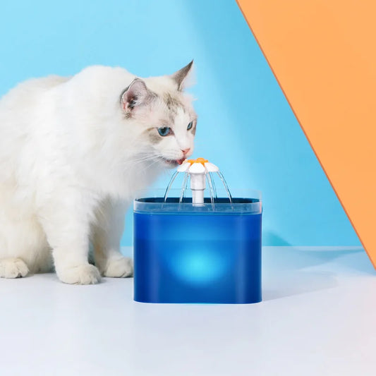 2L LED Pet Water Fountain with USB Power - Automatic Filtration System for Cats & Dogs