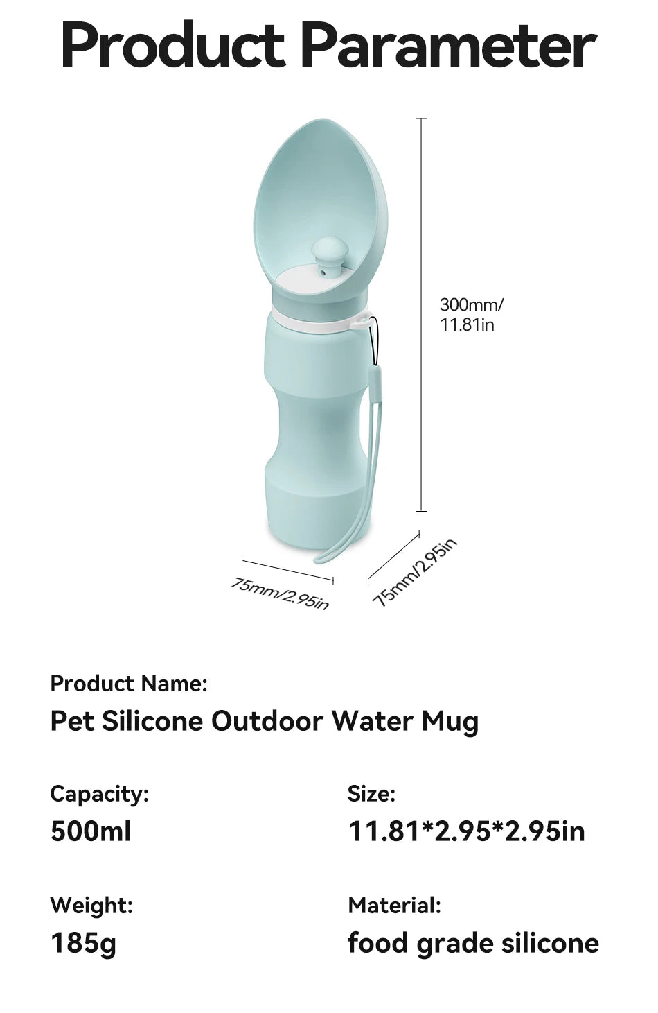 Portable Pet Water Bottle - Leakproof Travel Drinking Bowl