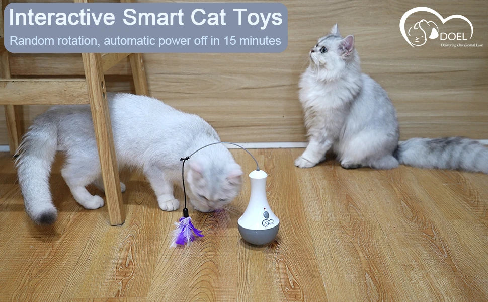 Interactive Feather Cat Toy - Automatic Teaser Wand for Indoor Play