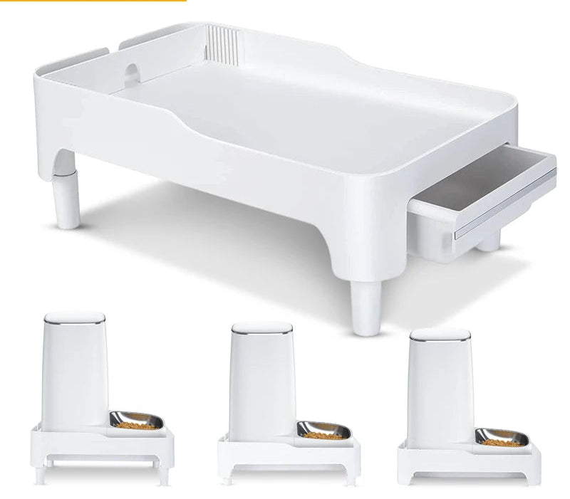 Adjustable Height Elevated Holder for Automatic Pet Feeders