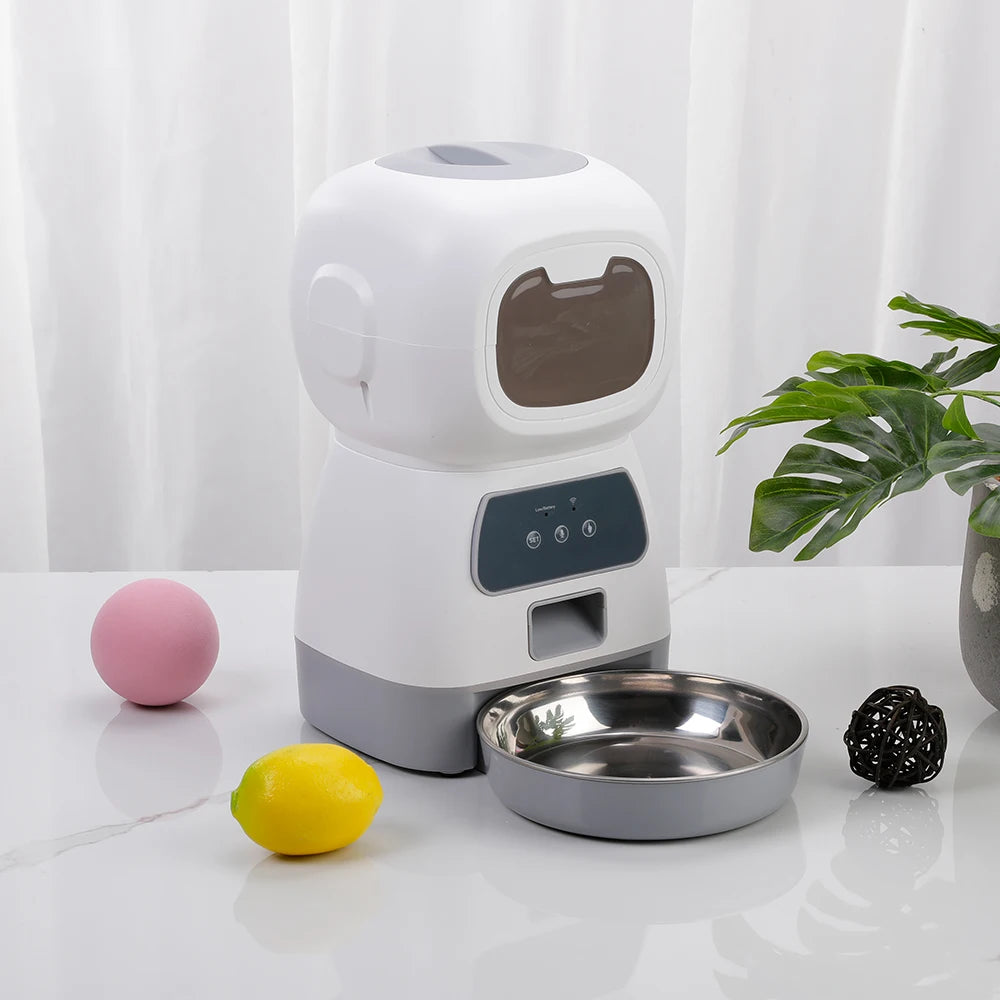Smart WiFi Pet Feeder and Water Fountain Combo - 3.5L Food + 2L Water
