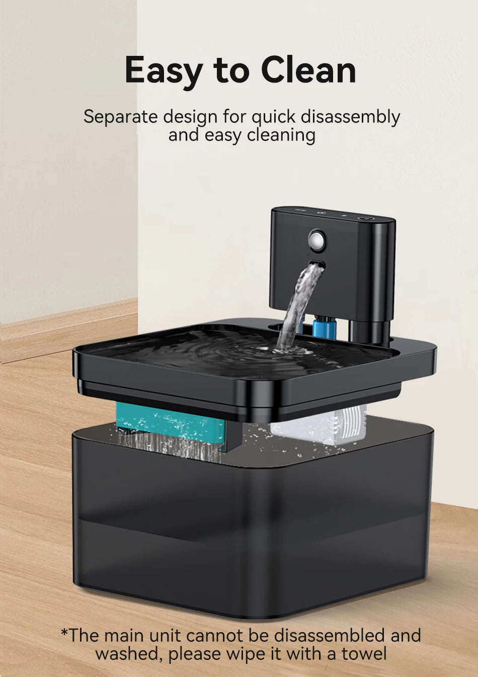 Smart Pet Water Fountain 2.2L - Wireless Automatic Dispenser with Infrared Sensor