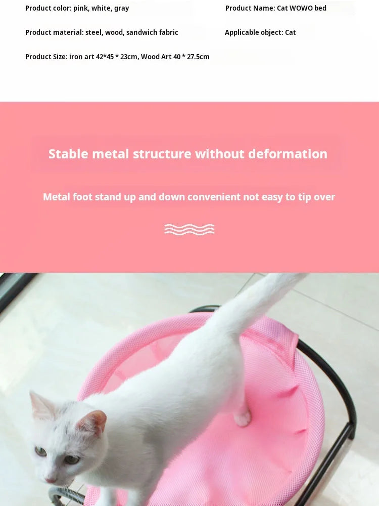 Breathable Cat Hammock Bed - Elevated Cooling Cot for Ultimate Comfort