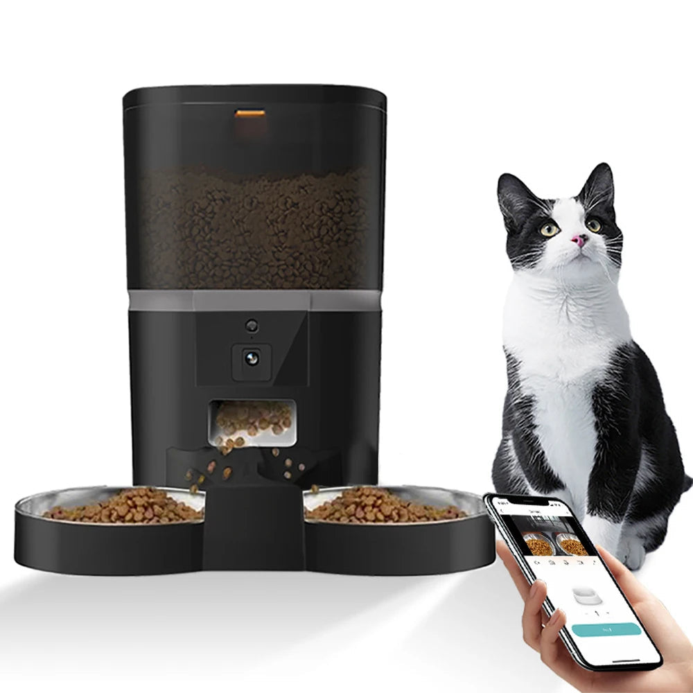 4L Smart Automatic Pet Feeder with Camera - Timed Food Dispenser for Cats & Small Dogs