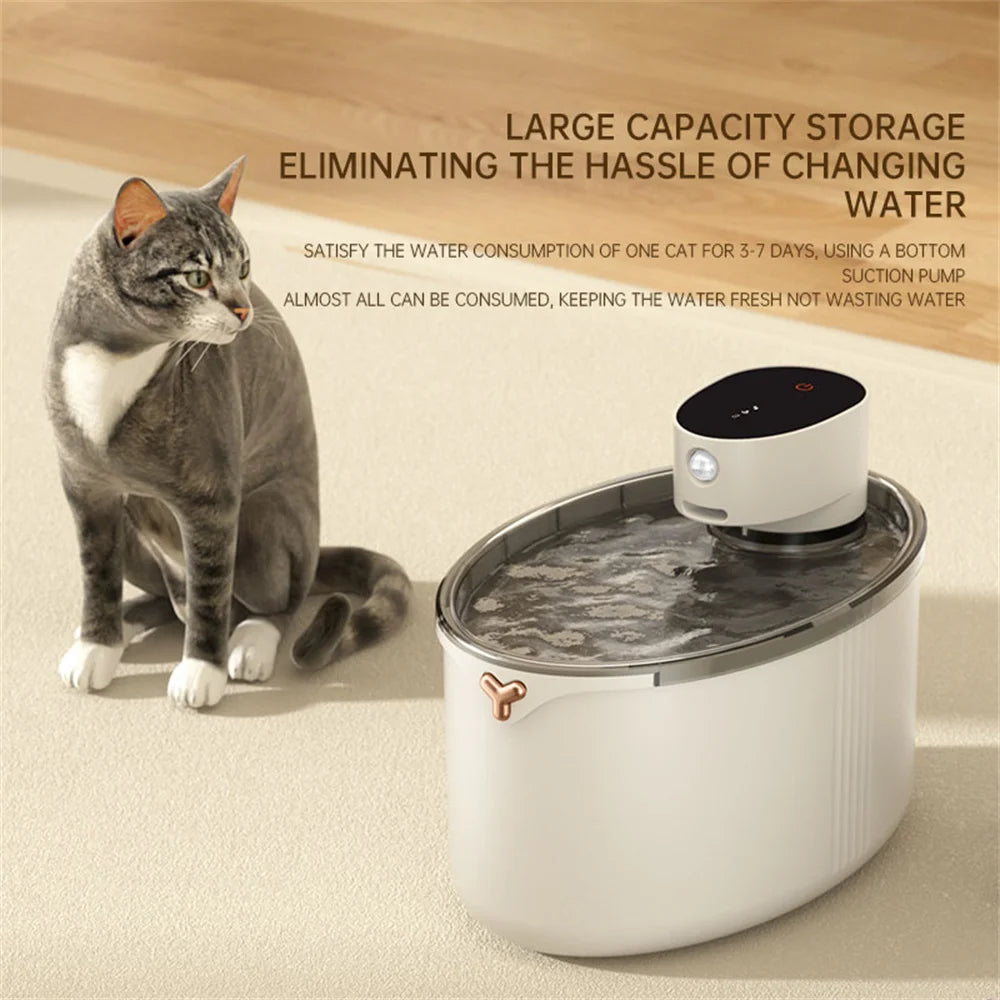 Smart Pet Water Fountain 2.5L - USB Rechargeable Induction Drinking Bowl with Filter