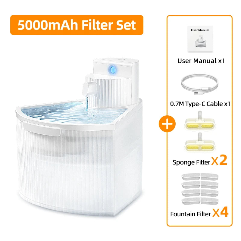 Wireless Smart Cat Water Fountain with Sensor Technology