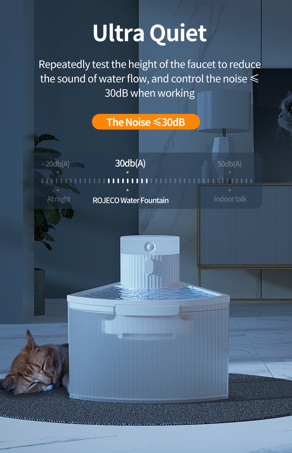 Wireless Smart Cat Water Fountain with Sensor Technology