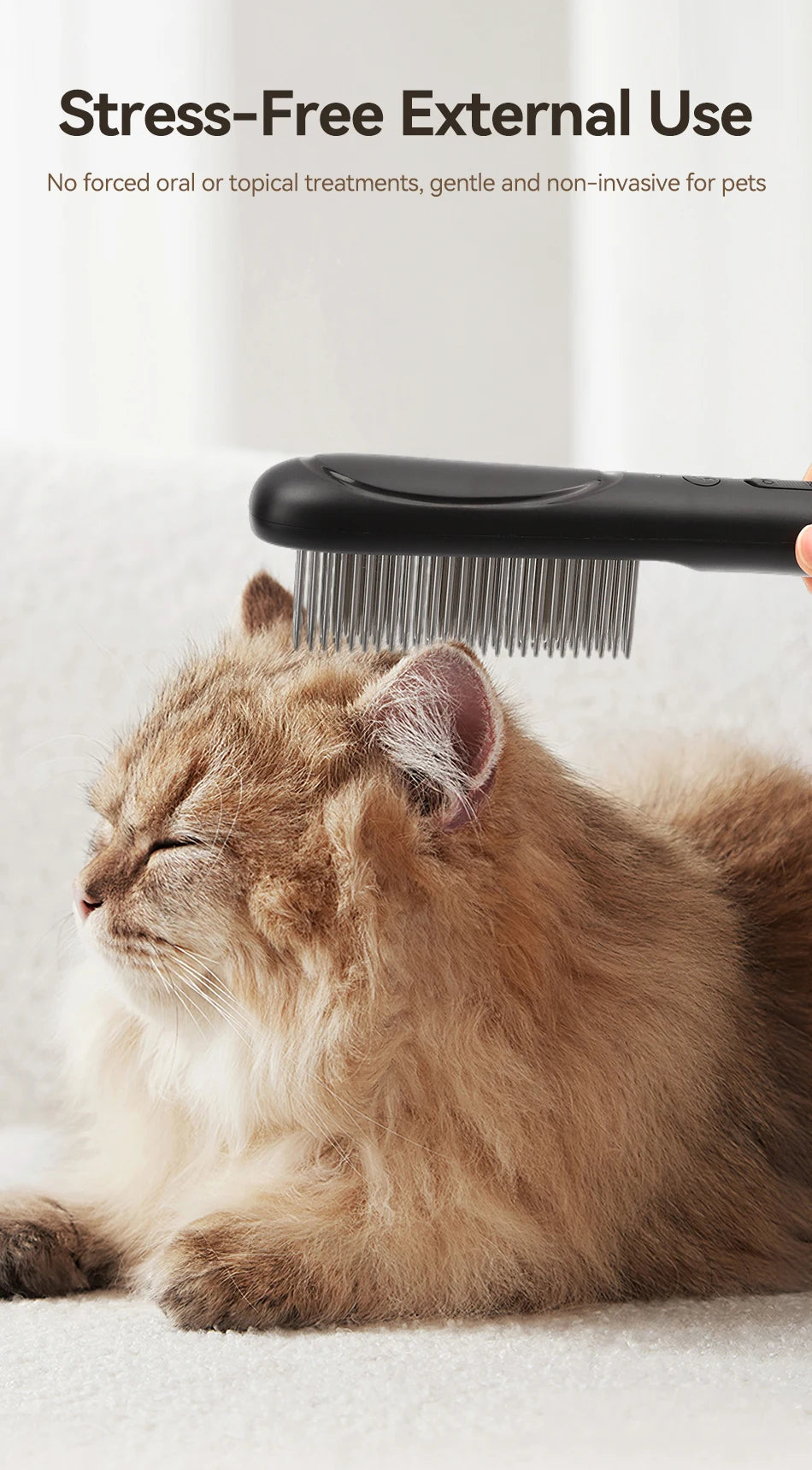 Electric Flea Comb - Waterproof Anti-Lice Removal Brush for Dogs & Cats