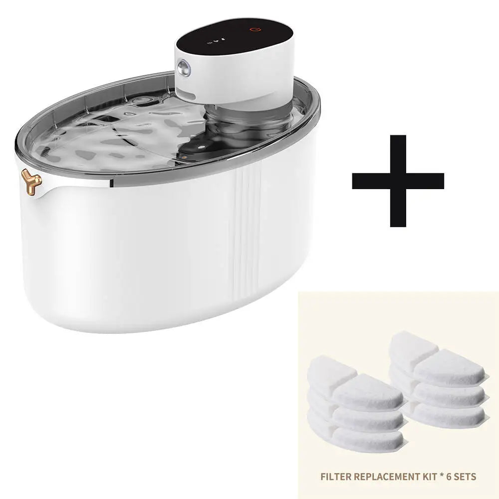 Smart Pet Water Fountain 2.5L - USB Rechargeable Induction Drinking Bowl with Filter