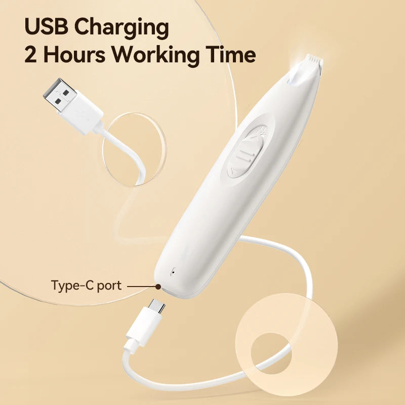 Professional Electric Pet Clipper with LED Light and Rechargeable Battery