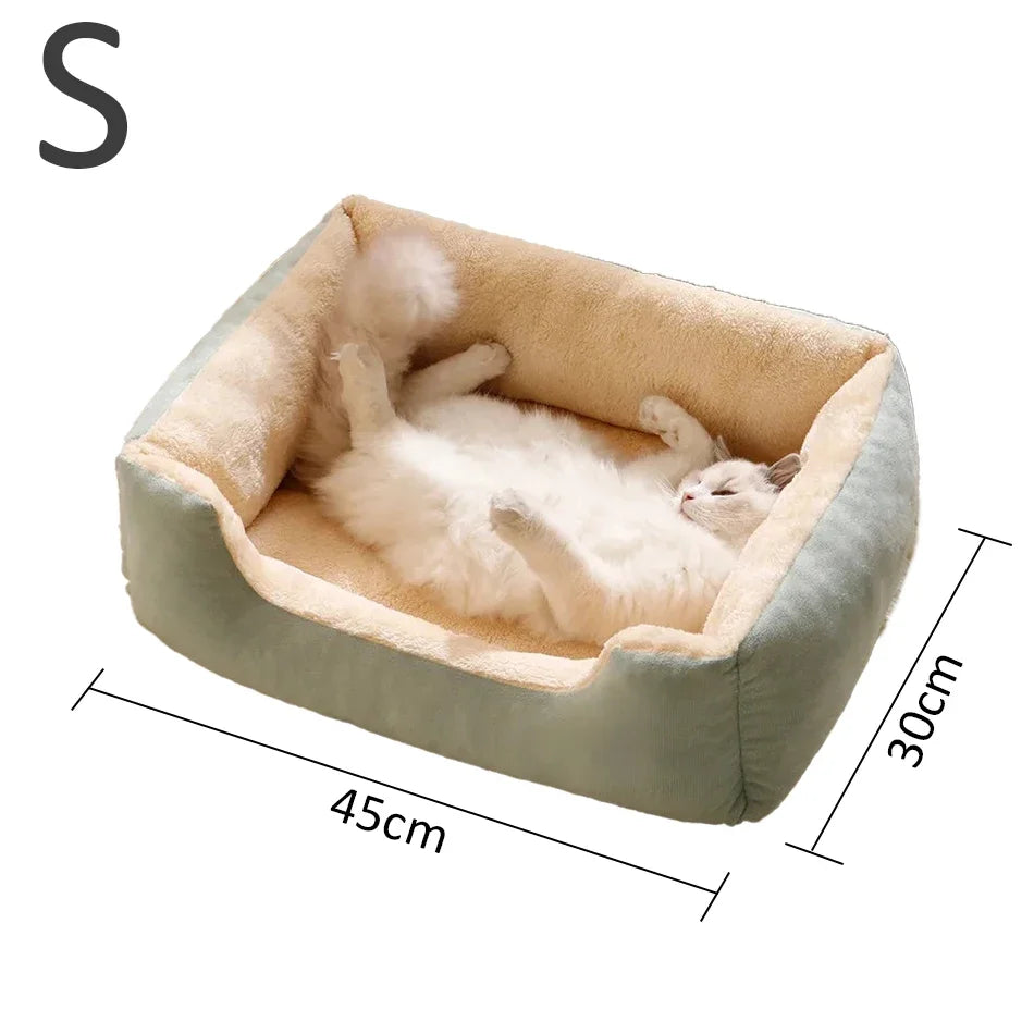 Cozy Pet Bed for Cats and Dogs - Soft Cushion Basket