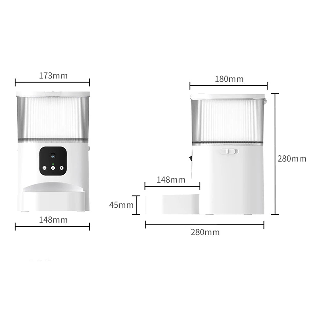 Smart Pet Feeder with WiFi Camera - Automatic Food Dispenser with Voice & Timer